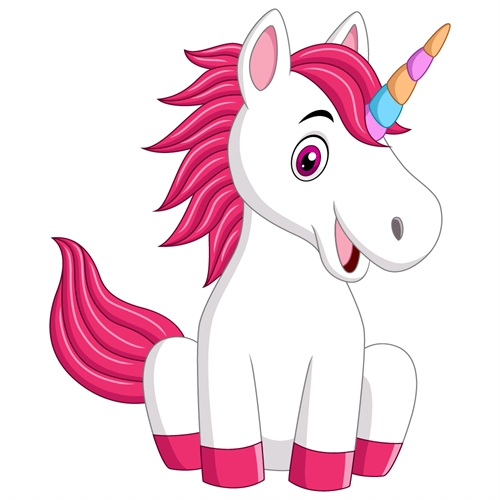 Cheerful Pink Mane Unicorn Transparent Sticker